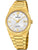 Goldfarbene Herrenarmbanduhr aus Edelstahl, silbernes Zifferblatt, Datumsanzeige 26