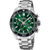Festina Herren-Chronograph mit Stahlband, schwarzem Zifferblatt und grünen Subdials