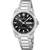 Festina Herrenuhr mit Edelstahlarmband, schwarzem Zifferblatt und Datumsanzeige