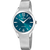 Damenuhr mit silbernem Mesh-Armband und blauem Zifferblatt, Saphirglas