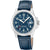 Festina Herrenuhr mit blauem Zifferblatt und dunkelblauem Lederarmband, Stahlgehäuse