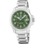 Festina-Herrenuhr mit silbernem Metallarmband, grünem Zifferblatt und Datumsfenster