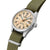 Festina Herrenuhr mit grünem Textilarmband, silbernem Gehäuse und gut lesbarem Zifferblatt