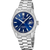 Festina Herrenarmbanduhr mit silbernem Stahlband, blauem Zifferblatt und Datumsfenster