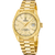 Festina Herrenuhr mit goldfarbenem Edelstahlarmband, Saphirglas und Datumsanzeige
