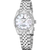 Damenarmbanduhr mit silbernem Edelstahlarmband und rundem Zifferblatt, Saphirglas