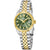 Festina Damenuhr mit bicolor Stahlarmband, moosgrünem Zifferblatt und Saphirglas.