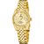 Festina Damenarmbanduhr mit goldfarbenem Metallband, weißem Zifferblatt und Datumsfenster