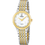 Damenuhr mit ovalem Zifferblatt, zweifarbigem Metallarmband (gold/silber)