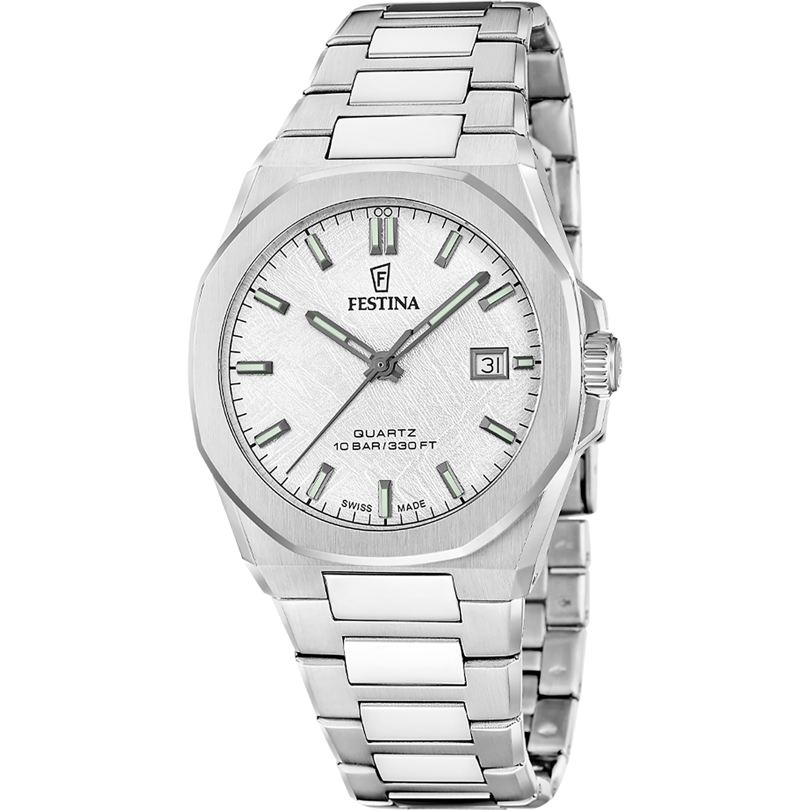 Festina Swiss Made Classic F20100/1 Herrenuhr Silber • Saphirglas • Super-LumiNova
