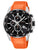 Festina Herren-Armbanduhr mit Chronograph, schwarzem Zifferblatt und orangefarbenem Silikonband