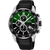 Herren-Chronographenuhr mit grünem Zifferblatt und schwarzem Kautschukarmband