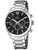 Festina Chronograph Herrenuhr mit schwarzem Zifferblatt und Edelstahlarmband