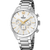 Festina Herrenuhr-Chronograph mit silbernem Edelstahlband, weißem Zifferblatt und goldenen Akzenten
