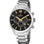 Festina Chronographen-Herrenuhr mit schwarzem Zifferblatt, silbernem Edelstahlband