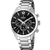 Festina Chronograph-Herrenuhr mit schwarzem Zifferblatt, Edelstahlband und Chronodrückern