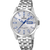 Festina Herrenarmbanduhr mit silbernem Metallarmband, blauem Zifferblatt, Datumsanzeige