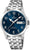 Bracelet de montre pour homme avec cadran bleu et bracelet en acier inoxydable