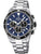 Herren-Chronographuhr Festina mit blauem Zifferblatt, Edelstahlband und schwarzer Lünette