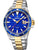 Festina Herrenuhr Bicolor: silber/gold, blaues Zifferblatt, Datumsanzeige