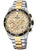 Festina Herren-Chronograph mit bicolor Edelstahlband, beiger Zifferblatt, schwarzer Lünette