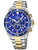 Festina Herrenchronograph: blaue Ziffern, bicolor Edelstahlarmband