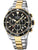Festina Chronograph-Herrenuhr bicolor: schwarzes Zifferblatt mit Datum
