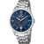 Festina Herrenarmbanduhr mit silbernem Metallband, blauem Zifferblatt und Datumsfenster