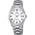 Herrenarmbanduhr aus Edelstahl mit weißem Zifferblatt, Datumsanzeige und Quartz-Werk.