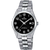 Analoge Herrenarmbanduhr Festina mit schwarzem Zifferblatt und Edelstahlarmband, Dornschließe