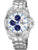 Herrenarmbanduhr Festina mit silbernem Metallband und blauem Zifferblatt, Chrono-Subdials