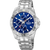 Festina Herrenuhr mit blauem Zifferblatt, Stahlarmband und runden Chrono-Totalisatoren