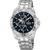 Herrenuhr mit schwarzem Zifferblatt und Edelstahlarmband, Multifunktions-Analoganzeige
