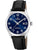 Herrenarmbanduhr Festina mit blauem Zifferblatt, silbernem Gehäuse und schwarzem Lederband