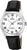 Montre Festina pour homme : cuir noir, boîtier argenté, cadran blanc, guichet date