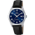 Festina Herrenuhr mit blauem Zifferblatt und schwarzem Lederarmband, Mineralglas