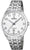 Montre pour femme avec cadran blanc, bracelet en métal et affichage de la date