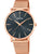 Damenuhr Festina mit Roségold-Milanaiseband und schwarzem Zifferblatt, Mineralglas