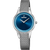 Festina Damenuhr mit blauem Zifferblatt, silbernem Meshband und Zirkonia-Lünette