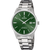 Festina Herrenuhr mit grünem Zifferblatt, Edelstahlband und Datumsanzeige bei 12