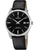 Festina Herrenarmbanduhr mit schwarzem Lederarmband, schwarzem Zifferblatt, Quarz