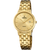 Festina Damenuhr mit goldfarbenem Metallarmband, rundem Zifferblatt und Mineralglas