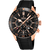 Herrenarmbanduhr Festina mit schwarzem Zifferblatt, roségoldfarbenem Gehäuse und schwarzem Armband