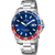 Festina Herren-Diveruhr mit blauem Zifferblatt, roter/blauer Lünette und Edelstahlband