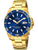 Festina Taucheruhr für Herren, blaues Zifferblatt, goldfarbenes Metallband, Automatik