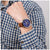 Festina Herrenuhr am Handgelenk, blaues Chronograph-Zifferblatt, braunes Lederband