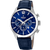 Festina Chronograph Herrenuhr mit blauem Zifferblatt und blauem Lederarmband