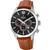 Festina Chronographenarmbanduhr mit schwarzem Zifferblatt und braunem Lederband