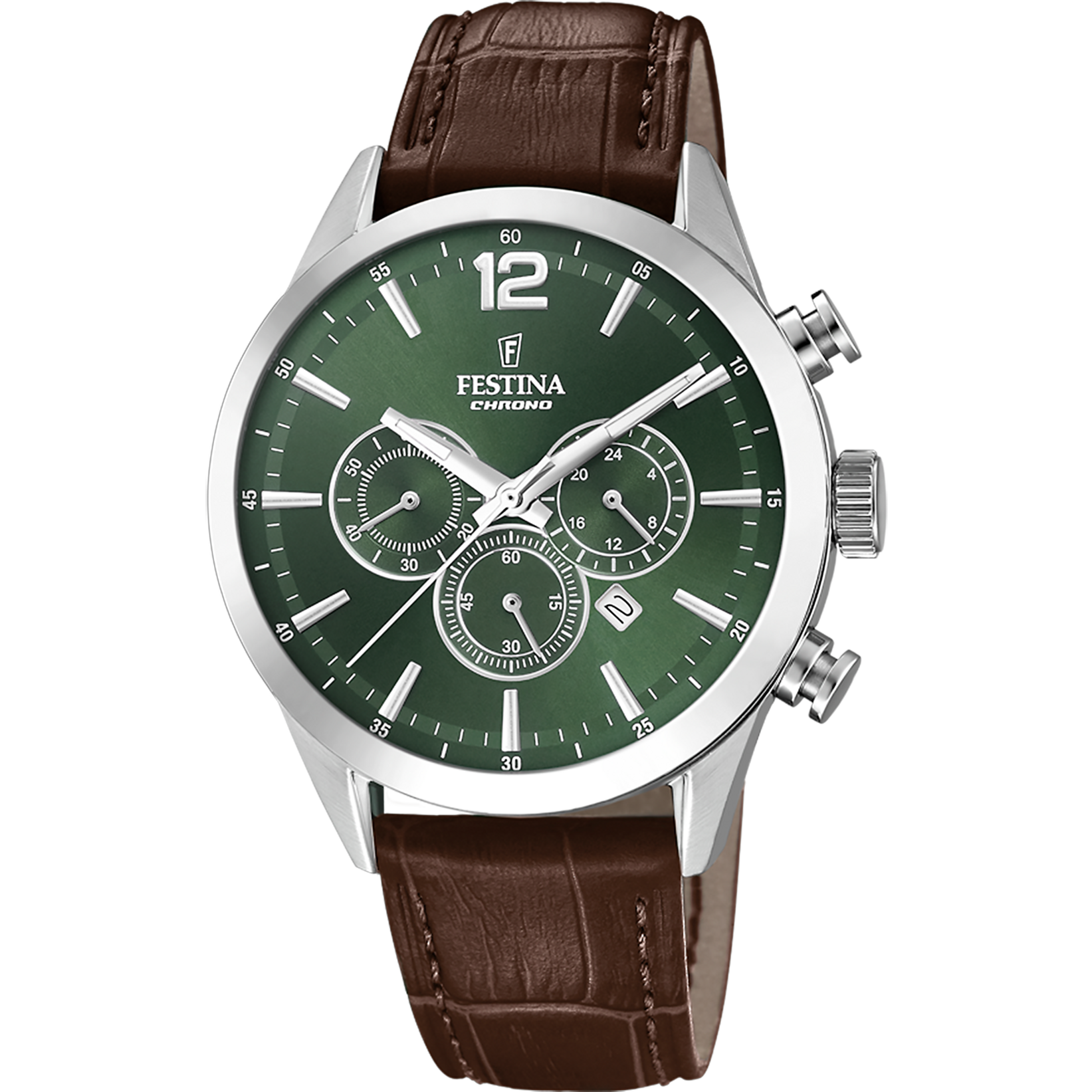 Festina Timeless Chronograph F20542/8 Herrenuhr Grün • Chronograph • 44 mm Gehäuse