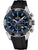 Festina Chronograph Herrenuhr mit schwarzem Silikonarmband und blauem Zifferblatt